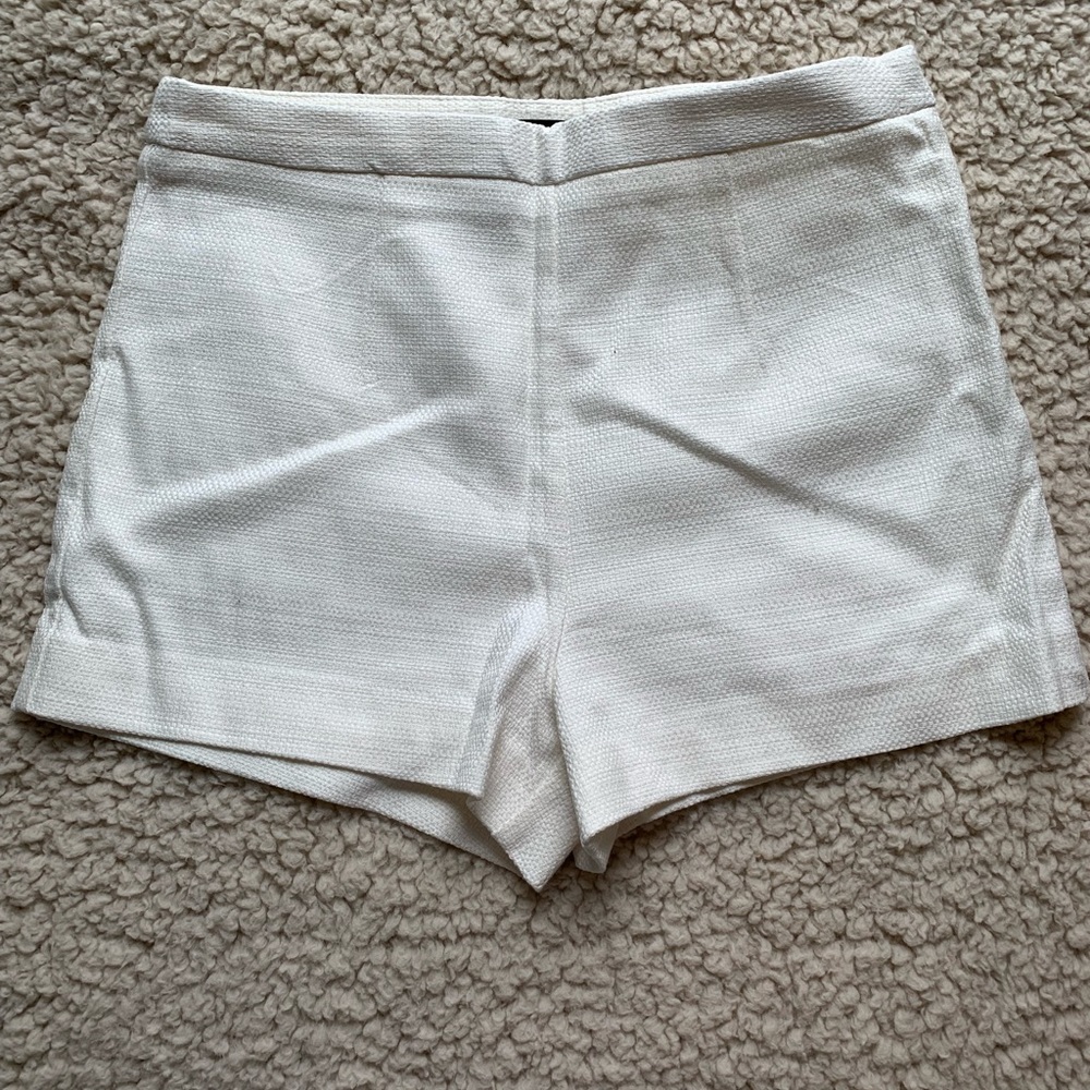 white beach shorts